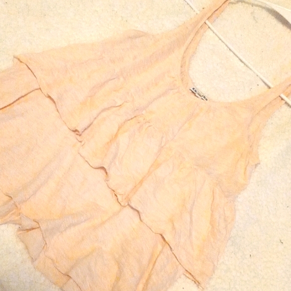 Express Light Pink Ruffle Tank, Small - Picture 1 of 2